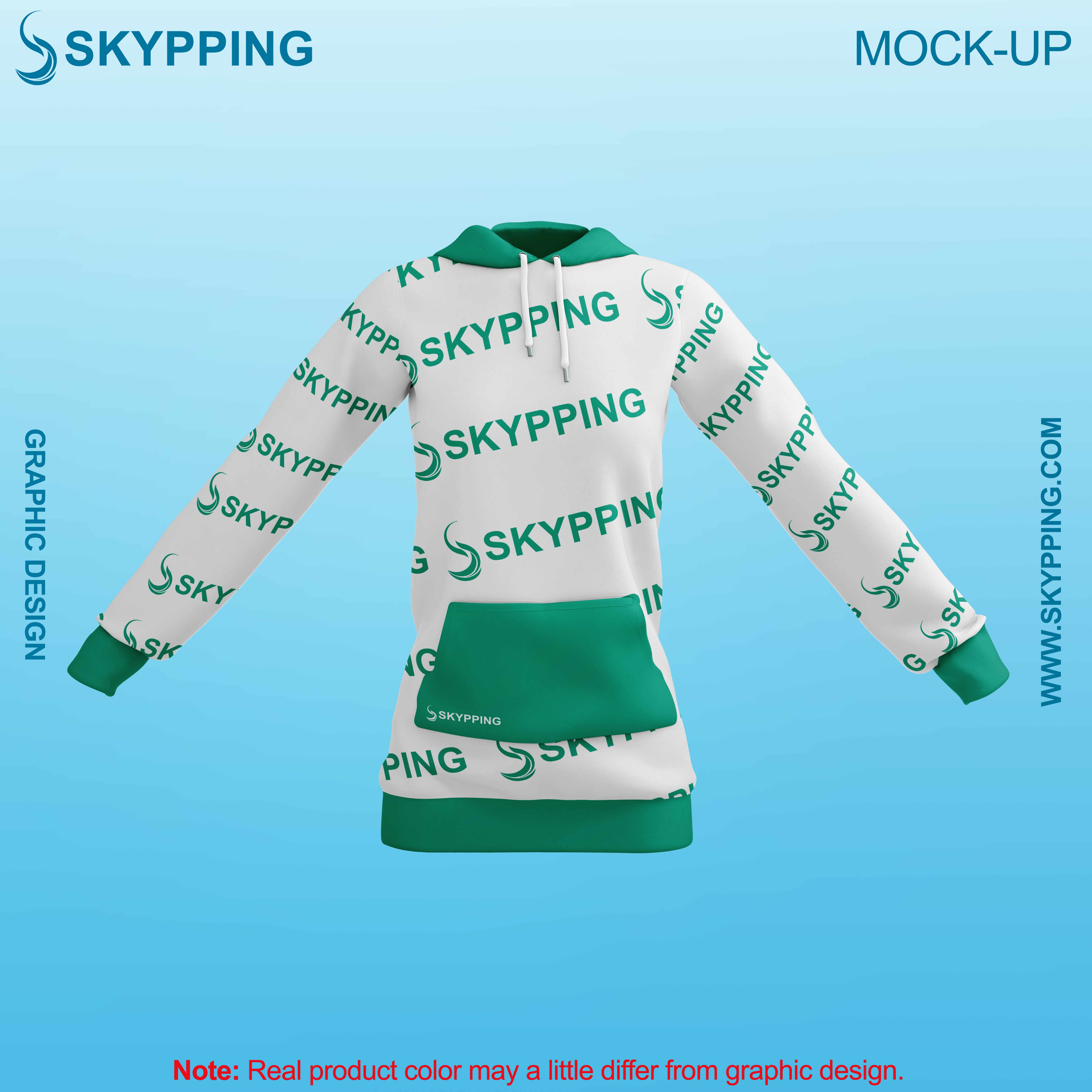 White Combo Pull Over Hoodie with Kangroo Pockets for Women